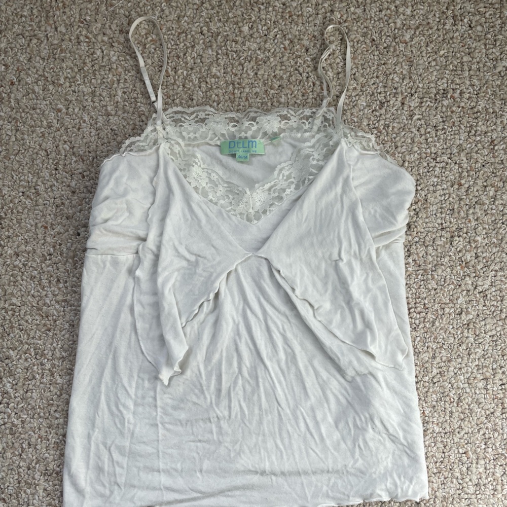 dELiA*s White Lace Trim Tank Top